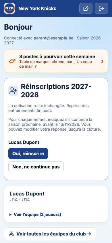 L’accueil de l’espace membres