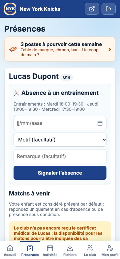 Les présences sur le téléphone d’un parent